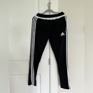 adidas black and white striped joggers